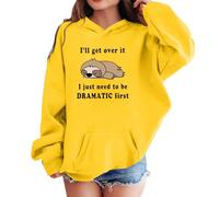 Genérico Sudadera con Capucha Niña Camiseta Niño Manga Larga Suéter Forro Polar Acogedora, Lindos Suéteres para Niñas Informal Tops Sudaderas Invierno Ropa de Ocio para Adolescentes (Yellow, 4-5 Y)