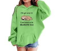 Genérico Sudadera con Capucha Niña Camiseta Niño Manga Larga Suéter Forro Polar Acogedora, Lindos Suéteres para Niñas Informal Tops Sudaderas Invierno Ropa de Ocio para Adolescentes (Green, 4-5 Y)