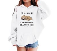 Genérico Sudadera con Capucha Niña Camiseta Niño Manga Larga Suéter Forro Polar Acogedora, Lindos Suéteres para Niñas Informal Tops Sudaderas Invierno Ropa de Ocio para Adolescentes (White, 4-5 Y)