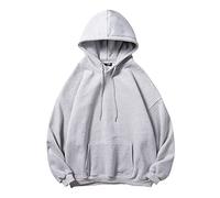 Generico - Sudadera con capucha para hombre casual oversize cómoda con bolsillos ligera de un solo color suave mangas anchas Y2k de manga larga sudadera streetwear para hacer jogging con logotipo