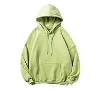 Generico - Sudadera con capucha para hombre casual oversize cómoda con bolsillos ligera de un solo color suave pullover de manga larga Y2k sudadera streetwear jogging firmada deportiva, Verde, XXL