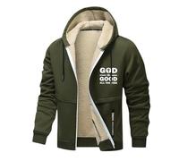 Genérico Sudadera con Capucha para Hombre con Estampado de Cruz y Alfabeto Dios Es Bueno Todo El Tiempo Chaqueta de Forro Polar Cálida Abrigo de Navidad Casual para Uso Diario