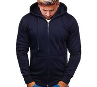 Generico Sudadera con capucha para hombre estilo casual de moda modelo básico combinable fácilmente adecuado para la ropa diaria, Marina militar., XL