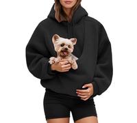 Genérico Sudadera con Capucha para Mujer, diseño de Gato y Perro, Sudadera de Forro Polar, acogedora, con Bolsillo, para Mujer