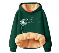 Generico Sudadera con capucha para mujer, informal, cómoda, elegante, de forro polar, suave, cálida, peluda, chaleco grueso acolchado, chaqueta Teddy de gran tamaño para Outerwear, Verde, 4XL