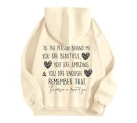 Genérico Sudadera con Capucha para Mujer - Mujer Eres Suficiente Querida Persona DetráS De Mí Recuerda Esa Sudadera con Capucha De Salud Mental