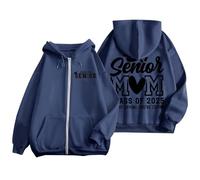 Genérico Sudadera con Capucha para Mujer - SeñOras Senior Mamá 2025 Camisa 2025 GraduacióN Clase Sudadera Camiseta Alfabeto ImpresióN Manga Larga Sudadera