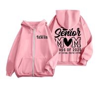 Genérico Sudadera con Capucha para Mujer - SeñOras Senior Mamá 2025 Camisa 2025 GraduacióN Clase Sudadera Camiseta Alfabeto ImpresióN Manga Larga Sudadera