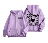 Genérico Sudadera con Capucha para Mujer - SeñOras Senior Mamá 2025 Camisa 2025 GraduacióN Clase Sudadera Camiseta Alfabeto ImpresióN Manga Larga Sudadera