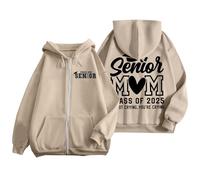 Genérico Sudadera con Capucha para Mujer - SeñOras Senior Mamá 2025 Camisa 2025 GraduacióN Clase Sudadera Camiseta Alfabeto ImpresióN Manga Larga Sudadera