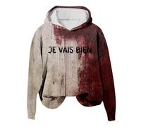 Genérico Sudadera con Capucha para Mujer - Sudadera con Capucha Y Salpicaduras De Sangre para Mujer con Estampado De Letras Divertidas Ropa Sangrienta para Halloween