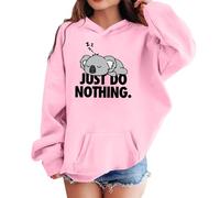 Genérico Sudadera con Capucha para Niña Camiseta Niño Manga Larga Suéter Forro Polar Acogedora, Lindos Suéteres para Niñas Holgada Tops Sudaderas Invierno Ropa de Ocio para Adolescentes (4-5 Y)