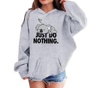 Genérico Sudadera con Capucha para Niña Camiseta Niño Manga Larga Suéter Forro Polar Acogedora, Lindos Suéteres para Niñas Holgada Tops Sudaderas Invierno Ropa de Ocio para Adolescentes (Grey, 4-5 Y)