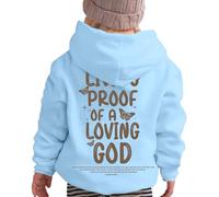 Genérico Sudadera con Capucha para Niñas Abrigo Invierno Ropa Casual Diaria Estampado Lettering Jovenes Infantil Actividades Exteriores Confort Tejido Calidad (Blue, 5-6 Years)