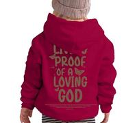 Genérico Sudadera con Capucha para Niñas Abrigo Invierno Ropa Casual Diaria Estampado Lettering Jovenes Infantil Actividades Exteriores Confort Tejido Calidad (Red, 11-12 Years)