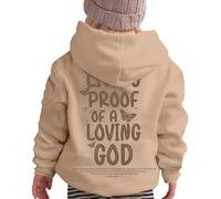 Genérico Sudadera con Capucha para Niñas Abrigo Invierno Ropa Casual Diaria Estampado Lettering Jovenes Infantil Actividades Exteriores Confort Tejido Calidad (Khaki, 11-12 Years)