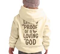 Genérico Sudadera con Capucha para Niñas Abrigo Invierno Ropa Casual Diaria Estampado Lettering Jovenes Infantil Actividades Exteriores Confort Tejido Calidad (Beige, 11-12 Years)