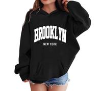 Genérico Sudadera con Capucha para niñas, cómoda y Casual, de Manga Larga, con Estampados de Letras únicos, Ideal para Uso Diario y Celebraciones de Halloween. Libros Historia (Black, 5-6 Years)