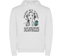 Genérico Sudadera con Capucha. Versión de verimpressió: Las Mujeres ya no lloran, Las Mujeres Facturan. Sudadera empoderamiento de la Mujer. (L)