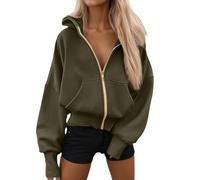Genérico Sudadera con capucha y cremallera completa para mujer, con cremallera, estilo bolero, Camisetas personalizadas mujer, S-XL
