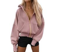 Genérico Sudadera con capucha y cremallera completa para mujer, con cremallera, estilo bolero, Camisetas personalizadas mujer, S-XL