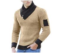 Genérico Sudadera Cuello Alto Hombre, Suéter De Punto Delgado con Cuello Alto Clásico Canalé Sweater Caliente Pullover Jerséis Manga Larga Otoño Básico Business Moda Suave Pulóver
