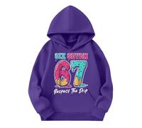 Genérico Sudadera De 67 NiñO,CháNdal Polar para NiñOs Y NiñAs Sudadera con Capucha CáLida De 67 Pulgadas Conjunto Informal para NiñOs Sudadera Estampada Bonita De 6 7 Pulgadas