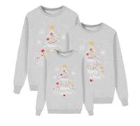 Genérico Sudadera de Felpa Familiar con Temática Navideña para Padres e Hijos de Manga Larga y Cuello Redondo para Mujer Hombre y Niño Disponible en Talla Grande02