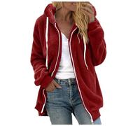 Generico Sudadera de forro polar para mujer, lisa, ligera, informal, suave, cómoda, cálida, peluda, chaqueta de forro polar grueso para invierno, abrigo pesado, de gran tamaño, para exteriores
