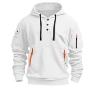 Generico Sudadera de hombre con Capucha Cremallera Color sólido Casual Suave Hoodie con Bolsillos Invierno Cómodo Oversize Jersey Otoño Y2k Manga Larga Chaqueta Firmate Streetwear Deportivo Sudadera