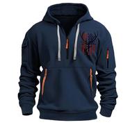 Generico Sudadera de hombre con capucha cremallera ligera suave casual jersey liso invierno cómodo Hoodie con bolsillos Y2k Streetwear holgados Sweatshirt Manga Larga Jogging Deportivo Sudadera