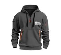 Generico Sudadera de hombre con capucha ligera de invierno Casual Jersey suave liso cómodo con bolsillos Streetwear Manga Larga Deportivo Sweatshirt Y2k Otoño Firmadas Chaqueta Ancha, gris oscuro, L