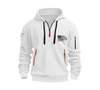 Generico Sudadera de hombre con capucha ligera de invierno Casual Jersey suave liso cómodo con bolsillos Streetwear Manga Larga Deportivo Sweatshirt Y2k Otoño Firmadas Chaqueta Ancha, Color blanco