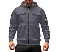 Genérico Sudadera De Hombre con Capucha - Sudadera clásica de Moda con Capucha y Bolsillo Frontal Estilo cárdigan Ligero para Uso Informal (GY1 S)