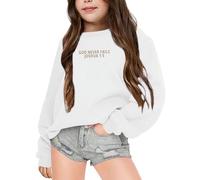 Genérico Sudadera de Invierno para Niñas Confortable Atuendo Diario Infantil Ropa Informal Colegial con Zapatillas Deportivas (White, 13-14 Years)