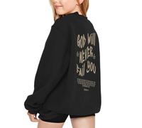 Genérico Sudadera de Invierno para Niñas Confortable Atuendo Diario Infantil Ropa Informal Colegial con Zapatillas Deportivas (Black, 11-12 Years)