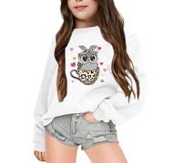 Genérico Sudadera de Manga Larga con Cuello Redondo y Estampado de Letras para niños de otoño e Invierno (White, 3-4 Years)