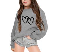Genérico Sudadera de Manga Larga con Cuello Redondo y Estampado de Letras para otoño e Invierno para niños (Grey, 7-8 Years)