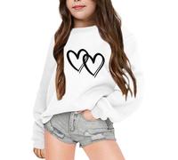 Genérico Sudadera de Manga Larga con Cuello Redondo y Estampado de Letras para otoño e Invierno para niños (White, 9-10 Years)