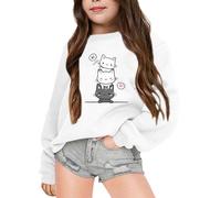 Genérico Sudadera de Manga Larga con Cuello Redondo y Estampado de Letras para otoño e Invierno para niñas (White, 3-4 Years)
