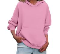 Genérico - Sudadera de mujer con capucha de gran tamaño - Sudadera con capucha para mujer, manga larga, con dos bolsillos - Chaqueta de manga larga - Sudadera con capucha de otoño - Color sólido