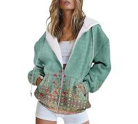 Generico Sudadera de mujer con capucha y cremallera, chaqueta de forro polar de otoño e invierno, manga larga, tallas cómodas, sudaderas clásicas de gran tamaño, sudaderas de mujer, otoño, primavera y