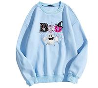 Genérico Sudadera de Mujer con Cuello Redondo Manga Larga y Estampado Casual para un Estilo Moderno y Cómodo en Tu Vida Diaria con Diseño Único de Moda (Blue, XXXL)