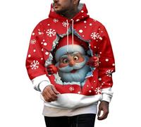 Genérico Sudadera De Navidad Hombre - Hombre Sudaderas con Capucha 3D Sudadera con Capucha de Polar Estampada para Vacaciones de Invierno para una Comodidad acogedora y un Estilo Festivo. (Red XL)