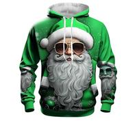 Genérico Sudadera de Navidad para Hombre Divertido Papá Noel con Capucha Ugly impresión 3D Top de Navidad Sudaderas con Capucha de Gran tamaño Sudadera Invierno Navidad Navidad Regalos Hombres