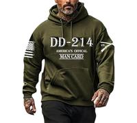 Genérico Sudadera Hombre Capucha - Sudadera con Capucha de Doble Capa con Estampado de Veteranos 214 para Hombre para Ocio en Invierno Negocios y Comercio Exterior Sudadera Moderna y cómoda (Green S)