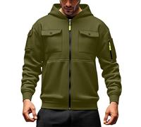 Genérico Sudadera Hombre con Capucha - Sudadera clásica de Moda con Capucha y Bolsillo Frontal Estilo cárdigan Ligero para Uso Informal (Green XXXL)