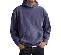 Genérico Sudadera Hombre Cremallera - Chaqueta clásica con Capucha Lavada para un Jersey Minimalista de Color Liso con Corte Holgado para Adolescentes y Adultos (Purple M)