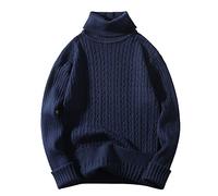 Genérico Sudadera Hombre Cuello Alto, Suéter De Punto Delgado con Cuello Alto Manga Larga Canalé Ligero Jersey Manga Larga Suéter Otoño E Invierno Otoño Básico Business Moda Suave Pulóver