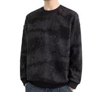 Genérico Sudadera Hombre Sin Capucha CláSico CáLido Fleece Sudadera Hombre Invierno Oversize Impreso Casual Manga Larga Forro Polar Comodidadque Deportivo Camisa Sweatshirt Homem (Black, XXL)